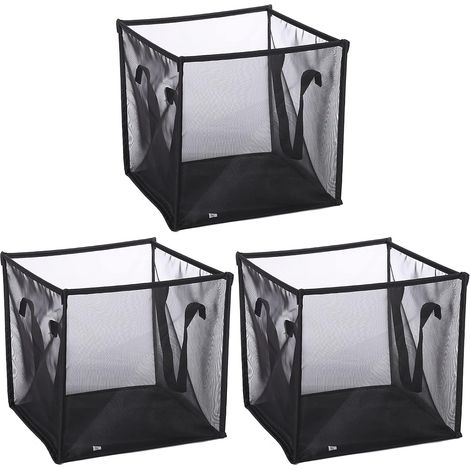 Lot de 3 paniers à linge Popup, paniers à linge pliables en maille avec poignées, panier à linge pliable, facile à ouvrir, portable pour ranger le linge, jouet pour enfant, dortoir universitaire ou vo (1/5)