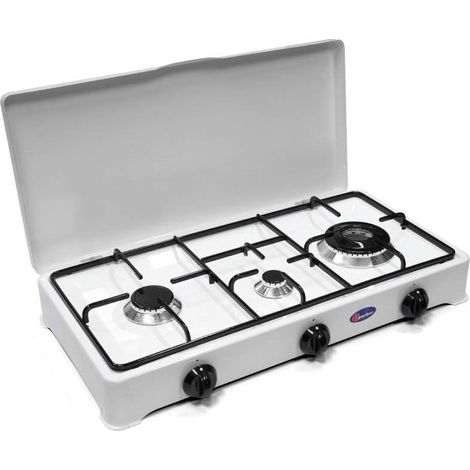 Parker Fornello 3 Fuochi a Gas GPL con Bruciatore doppia Corona 3,5 Kw per uso esterno - 5328CBGP/C