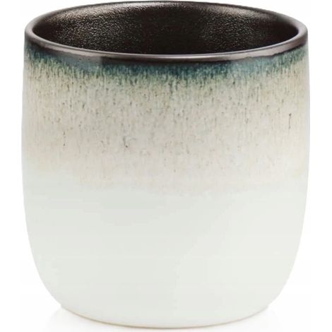 Vaso da fiori in ceramica con coperchio rotondo, beige vintage, 13 cm (1/2)