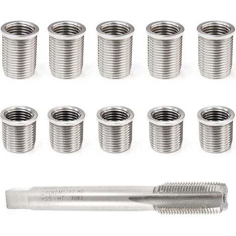 Outil de réparation de filetage de bougie d'allumage Boulon M10x1.0 + M12x1.0 Kit de matériel d'accessoires automatiques pour robinet (1/5)
