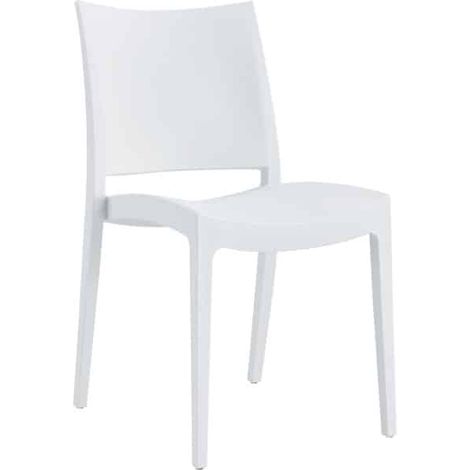 SEDIA POLIPROPILENE CUCINA BAR RISTORANTE GIARDINO INTERNO ESTERNO BIANCO 587FLA