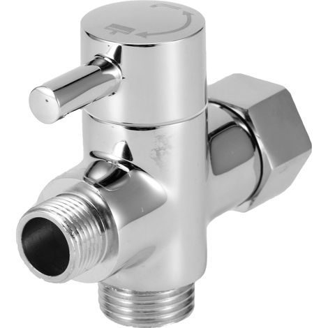 3-Wege-Armaturen-Umstellventil, Badezimmer-Duschteile für Handbrausekopf, fester Brausekopf, 3/8-Zoll-Wasserabscheider D (1/5)