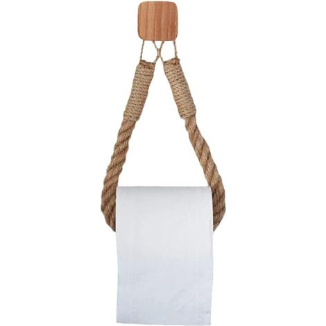 Retro-Toilettenpapierhalter aus Hanfseil ohne Perforation, Badezimmerwanddekoration