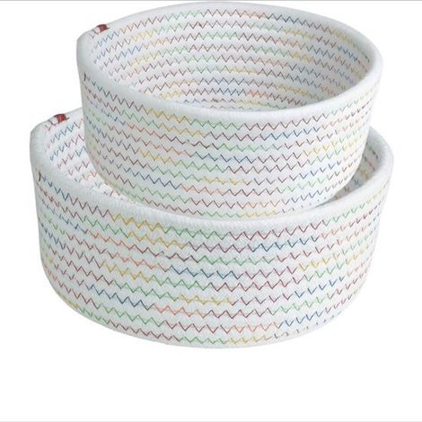 Cestini portaoggetti，2 pezzi，Accessori per bagno e toeletta，Organizzatori da scrivania，cestini per gioielli，20 cm x 8 cm + 23 cm x 9 cm (1/5)