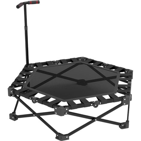 Trampoline pliable – Pliage/dépliage 2s, structure triangulaire stable, poignées 3 hauteurs, charge dynamique 100 kg – Idéal appartement, voyage, fitness