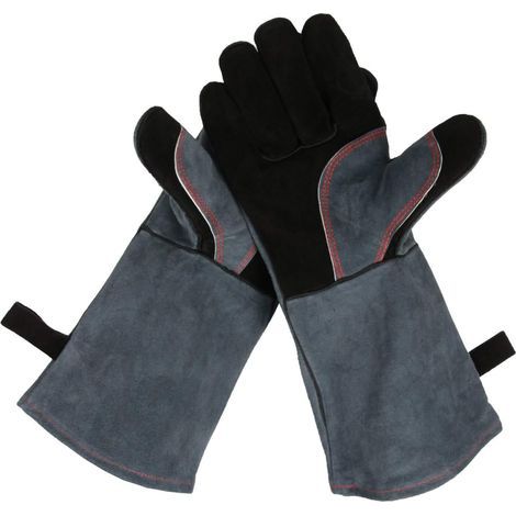 Guanti da barbecue, guanti da forno universali, guanti da cucina antiscivolo e ignifughi, per barbecue, cottura in forno, camino (40 cm) (1/5)