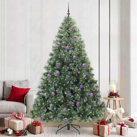 Sapin de Noël artificiel lumineux avec 300 LED et 120 boules Vert 240 cm PE et PVC, 20.14kg - PANGIVO (1/5)