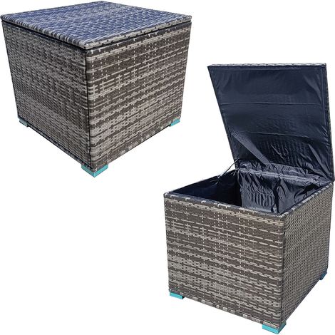 Rattan Garden Storage Box With Lid 707060CM - Grey (1/5)