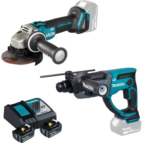 Lot de 2 machines MAKITA LOT0433 DHR202Z et DG504Z avec pack énergie 1914J6-4 (1/5)