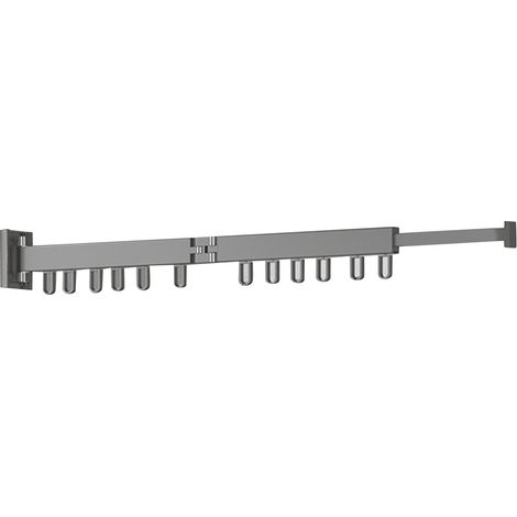 Drehbarer, wandmontierter Wäschetrockner aus Aluminiumlegierung, faltbar und ausziehbar für Balkone, kein Bohren erforderlich, Doppelring zum Trocknen der Wäsche. (1/5)