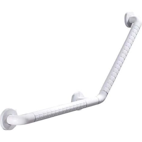Haltegriff aus Edelstahl und PVC, 135°, 45 cm – Maximale Belastung 148 kg – Für Duschen und Toiletten für Senioren