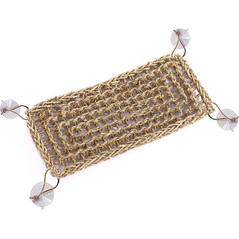1 Hamac Reptile, Fibre d'algues naturelles, avec 3 ventouses, pour lézards et petits animaux, décoration terrarium