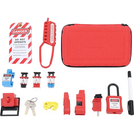 Kit de verrouillage électrique avec ensemble de combinaison de verrouillage de disjoncteur à loquet pour machines et équipements industriels (1/5)