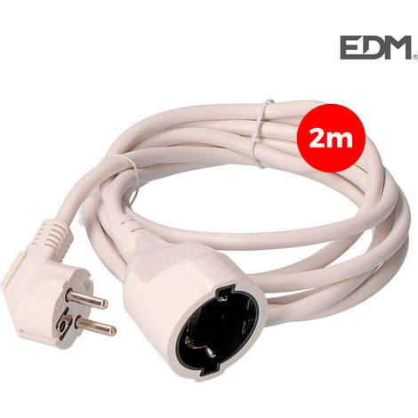 Schlauchverlängerung, 3x1,5, T/TL, 2m, weiß  EDM 23201