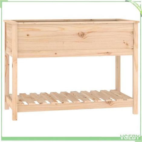 Jardinière surélevée - FAFEICY - 823787 - Bois de pin massif - Étagère intégrée - 111,5x54x81 cm (1/5)