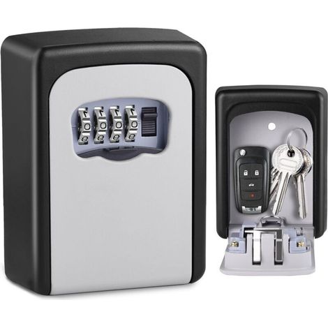 Caja para llaves, caja para llaves resistente a la intemperie, caja para llaves ultrarresistente con cerradura de combinación de 4 dígitos para el hogar y el garaje.