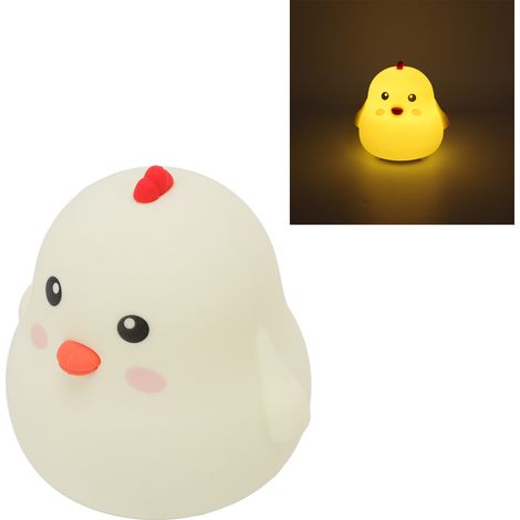Veilleuse LED innovante en forme de poussin, rechargeable par USB, lampe de nuit mignonne pour enfants et bébés avec capteur tactile (1/5)