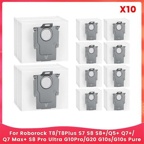 Sacs à poussière pour aspirateurs Roborock T8/T8Plus S7 S8 S8+ (lot de 10) (1/5)
