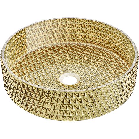 Mexen Aura Glas-Waschtischschüssel 39 x 39 cm, gold - 24013952 (1/5)