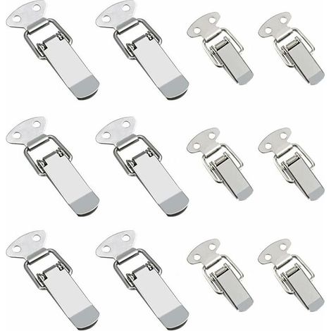 12 Pièces Serrure De Tension Verrouillage De Levier De Verrouillage De Boîte En Acier Inoxydable Avec Haute Étanchéité Pour Coffre-fort De Coffre De Tiroir De Boîte À Outils(2 Tailles)