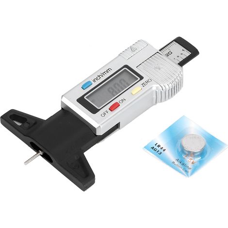Jauge de profondeur de bande de roulement 025,4mm/1in, mesureur de pneu auto, usage multiple, blanc (1/5)