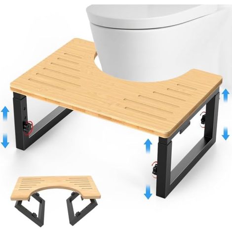Tabouret Toilette – Tabouret physiologique WC Ergonomique, Ajustable, Hauteur réglable, Design Mini et Pliable, Aide à Une Posture Naturelle, idéal pour Adultes et Enfants