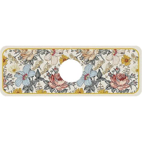 Tapis de protection anti-éclaboussures pour robinet, tapis d'égouttage durable de 14 cm x 38 cm avec dos en caoutchouc antidérapant, protection absorbante pour évier et comptoir, pour la maison et le 