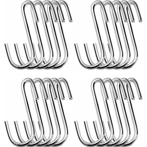 20 Pack 2.3 Inch Silver Heavy Duty S Hooks for Kitchen, Bathroom, Bedroom and Office (1/5)