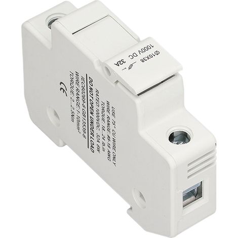 Lot de 6 fusibles photovoltaïques, 4 porte-fusibles pour montage sur rail DIN, fusibles cylindriques photovoltaïques 1000 V CC 32 A (1/5)