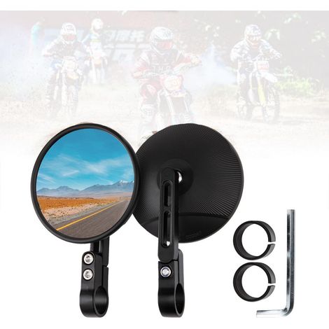 Rétroviseurs Moto Universels Embout Guidon Rotatif 360° E24 Aluminium ABS (1/5)