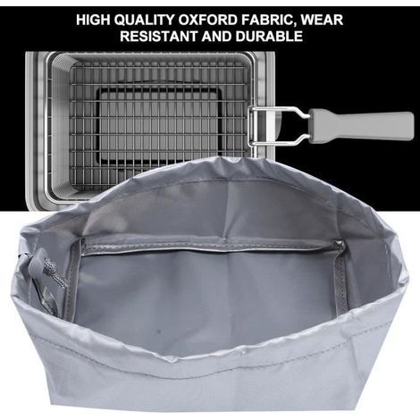 420D Oxford silver dust cover, 20x15x8 cm, for outdoor home fryer protection. (1/4)