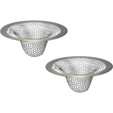 Deux crépines d'évier en acier inoxydable de 2,5 cm (1 pouce), adaptées aux piscines, aux buanderies et aux éviers de camping-cars. (1/4)