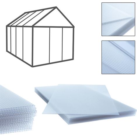Estexo – Plaques à double paroi pour serre 14x – Polycarbonate transparent 4mm – Résistantes aux chocs et UV – Isolation thermique efficace