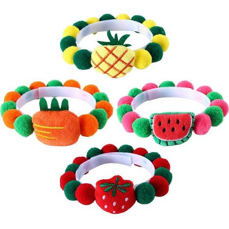 Collar para mascotas, gatos y perros con diseño de bolas de frutas, 4 unidades, estilo de dibujos animados. (1/5)