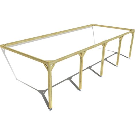Pergola bois • 10m x 4m • adossée • cadre simple • livraison comprise (1/3)