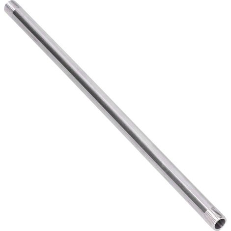 Tuyau fileté en acier inoxydable 30 cm, raccord plomberie fileté mâle G1/4, joint de fixation (1/5)