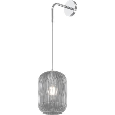 Applique Contemporanea Tender Metallo Cromo Vetro Fumè 1 Luce E27 (1/3)