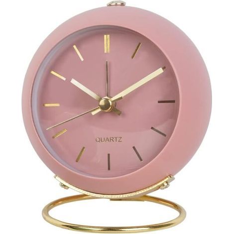 Reloj despertador analógico con luces, pequeño reloj despertador retro silencioso (1/5)