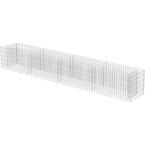 Jardinera elevada para plantas y flores jardín gavión de acero galvanizado 360 x 50 x 50 cm 020001296