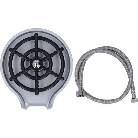 Lave-verre haute pression pour évier, kit automatique de rinçage de verres de bar, base ABS, tuyau 80 cm, argenté (1/5)