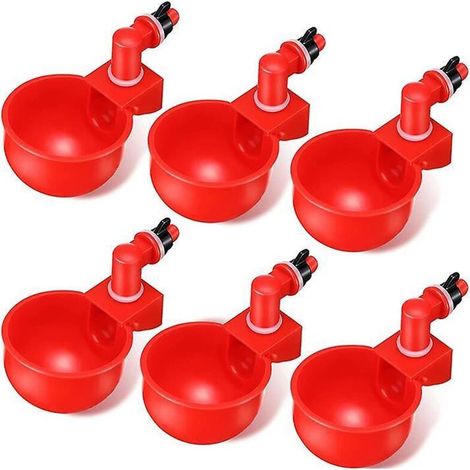 Lot de 6 bols à boire automatiques pour volaille en plastique pour poulet et canard (1/5)