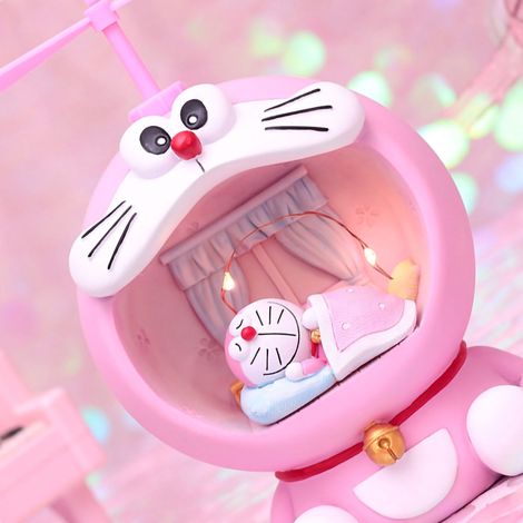 Doraemon Flying Star Leucht-Spardose, dekorative Kunststoff-Spardose, Kindergeburtstagsgeschenk (Batterien enthalten) Rosa 9018-21 (1/5)