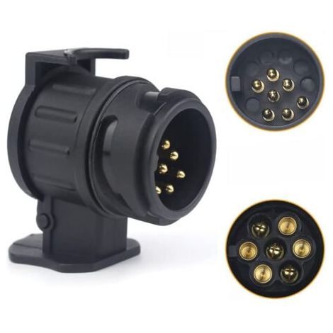 13-poliger auf 7-poliger Anhängeradapter. 13-poliger Stecker für Auto-, Traktor-, Wohnwagen- und Fahrradanhänger. (1/3)