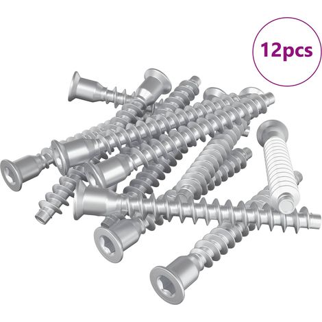 Confirmat Screws 12 pcs Silver Ø7 x 58 mm Metal vidaXL