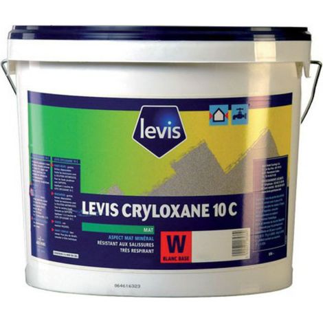 Levis Cryloxane 10C peinture mate hydrofuge pour façades Conditionnement: 5L - Couleur: BLANC