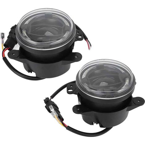 Lot de 2 Feux Antibrouillard LED 10,2 Cm pour Wrangler 2007-2018, Haute qualité, économie D'énergie, Installation Facile avec Design étanche et Résistant aux Chocs (1/5)