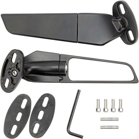 Lot de 2 Rétroviseurs de Moto, Rétroviseurs Rotatifs Réglables Universels pour VTT Rétroviseurs Latéraux de Rechange Ninja 250 300 400 650 H2 H4 (1/4)
