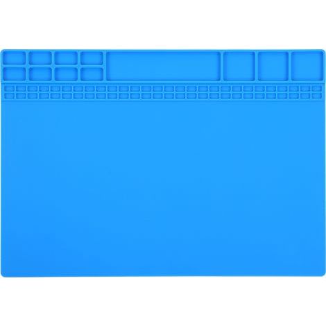 Tapis de réparation électronique en Silicone résistant à la chaleur, coussin d'isolation d'entretien, bleu foncé (1/5)