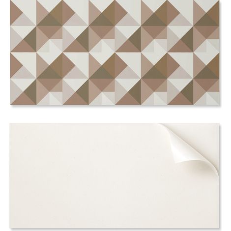 Panel decorativo de vinilo con gr谩ficos para cocina o ba帽o, 120x60 cm, geometr铆a triangular.