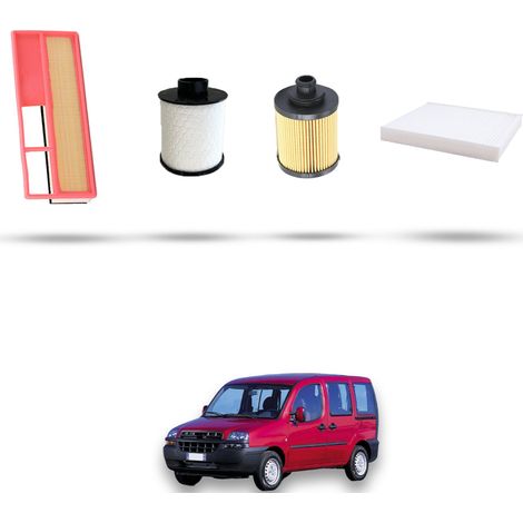 Kit tagliando 4 filtri compatibile con Fiat Doblo 1.3 JTD Multijet 16v 51kw dal 2004 (1/5)